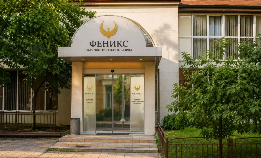 Вход в наркологическую клинику «Феникс» в Сарове